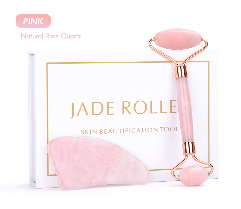 Rose Quartz Jade Face Massage Roller